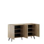 Hanah Home KNS-740-FF-2 Consola Roble, 180x100x43 cm, Tablero de Partículas Melamina, Estantes, Roble